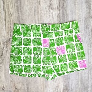 Nwt Trina Turk Corbin Shorts Elephant Print 2